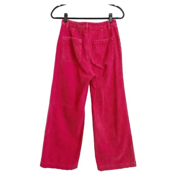 Rolla’s Corduroy Sailor Wide Leg Cropped Jeans Pants bright red Size Small - Picture 4 of 12